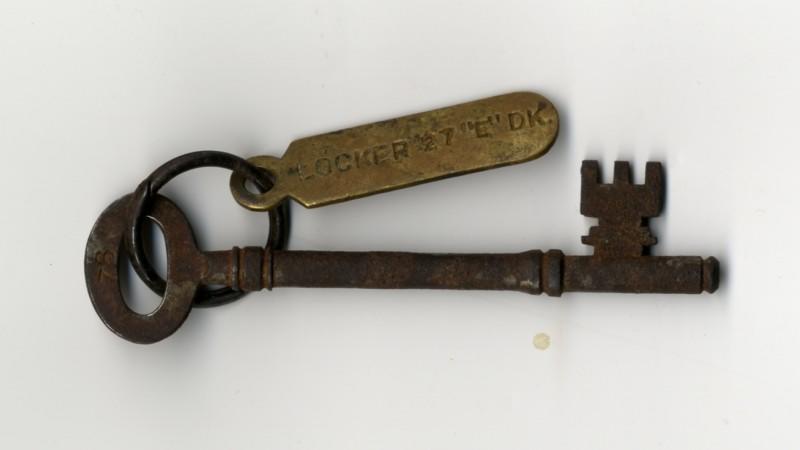 Ein rostiger Schließfachschlüssel von der 'Titanic'.