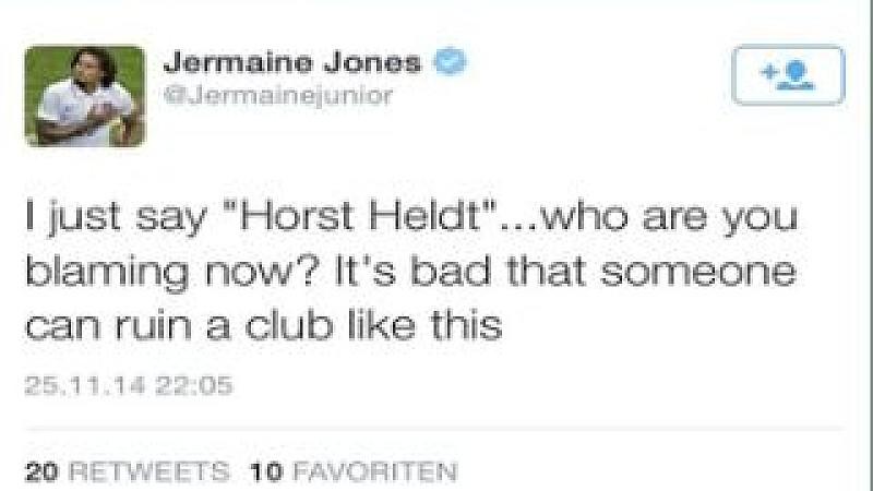 Jermaine Jones' Tweet gegen Horst Heldt.