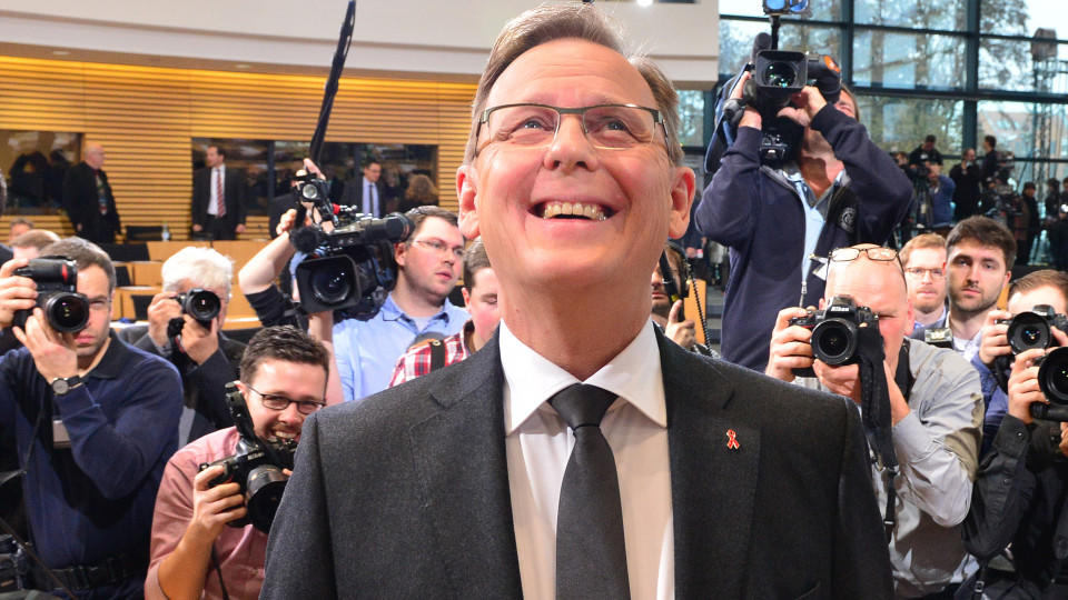 Thüringens Ministerpräsident Bodo Ramelow (Linke) nach seiner Wahl in Erfurt.