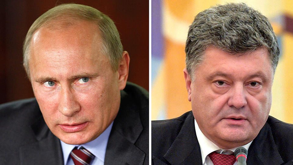 Der russische Präsident Wladimir Putin und der ukrainische Präsident Petro Poroschenko.