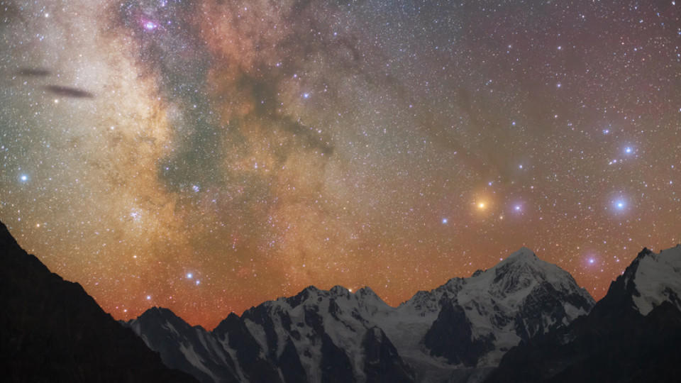 Milky way over mountains