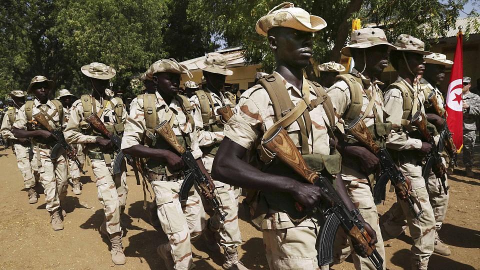 Soldaten aus dem Tschad bei einer Übung zur Bekämpfung der Boko Haram