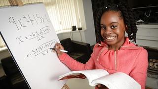 Esther Okade - ten-year-old maths genius - pictured at home in Walsall.20/02/15