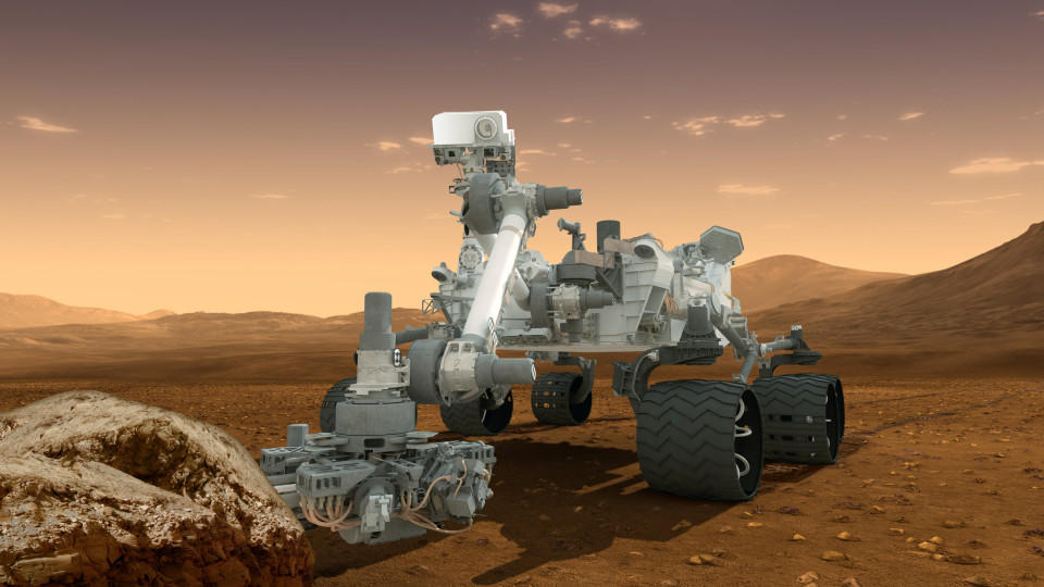 HANDOUT - «Curiosity» landete erfolgreich auf dem Mars, schickt massenhaft wissenschaftliches Datenmaterial und polierte auch noch das Image der Behörde Nasa auf. Genau ein Jahr rollt der Rover nun - und ein Ende ist noch lange nicht abzusehen. Foto: