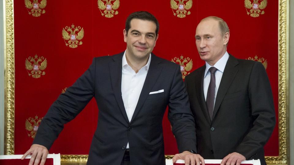 Griechenlands Regierungschef Tsipras und Russlands Präsident Putin bei einer Pressekonferenz.
