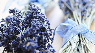Bunches of dried lavender herb close up Keine Weitergabe an Drittverwerter.