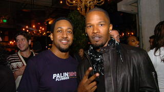 Jaleel White and Jamie Foxx on the red carpet at the Entertainment League Basketball Tip-Off Party, in Hollywood, California. Celebrities from film, TV, music, and sports attended. The ELP team will also manage all aspects of the Entertainment League, an invitation-only basketball league for celebrities, and industry executives; creating new celebrity leagues, and stage high-end entertainment and celebrity events nationally, and internationally.
