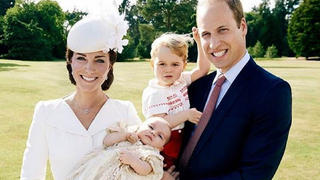 Stolze Familie: Herzogin Catherine und Prinz William mit ihren Kindern Charlotte und George