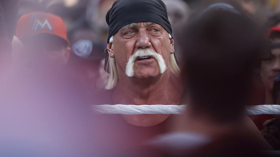 Image #: 35863915    Hulk Hogan makes an appearance during the Triple H vs. Sting match for WrestleMania at Levi's Stadium on Sunday, March 29, 2015 in Santa Clara, Calif. (Nhat V. Meyer/Bay Area News Group/TNS)      San Jose Mercury News/ TNS /LANDO