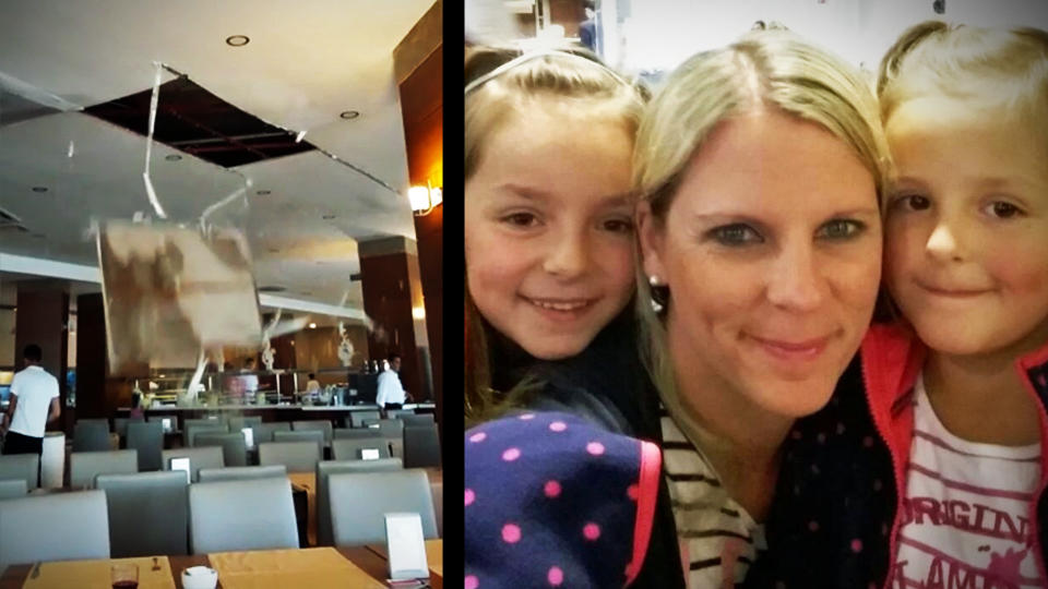 Familie Ammann filmte, wie das Hoteldach herunterkam.