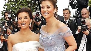 US actress Eva Longoria (L) and Indian actress Aishwarya Rai (R) arrive for the screening of the movie 'Robin Hood' and the opening ceremony of the 63rd Cannes Film Festival in Cannes, France, 12 May 2010. The movie by English director Ridley Scott is presented out of competition at the Cannes Film Festival 2010, running from 12 to 23 May. EPA/IAN LANGSDON  +++(c) dpa - Bildfunk+++