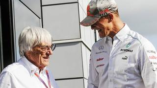 (L to R): Bernie Ecclestone (GBR) CEO Formula One Group (FOM) with Michael Schumacher (GER) Mercedes AMG F1.01.09.2012. Formula 1 World Championship, Rd 12, Belgian Grand Prix, Spa Francorchamps, Belgium, Qualifying Day - www.xpbimages.com, EMail: requests@xpbimages.com - copy of publication required for printed pictures. Every used picture is fee-liable. © Copyright: Leroy / XPB Images