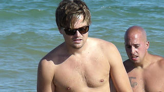Leonardo DiCaprio enjoys a sunny day in Ibiza with female friends.