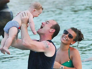 Wayne and Coleen Rooney are pictured on the beach in Barbados.