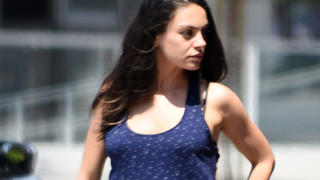 Mila Kunis debuts her baby bump after leaving Cafe Gratitude with some girlfriends for lunch!