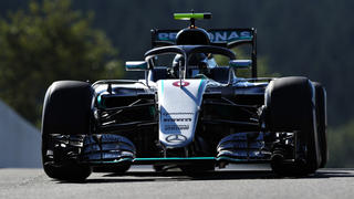 SPA, BELGIUM - AUGUST 26: Nico Rosberg of Germany driving the (6) Mercedes AMG Petronas F1 Team Mercedes F1 WO7 Mercedes PU106C Hybrid turbo fitted with the halo on track during practice for the Formula One Grand Prix of Belgium at Circuit de Spa-Francorchamps on August 26, 2016 in Spa, Belgium.  (Photo by Mark Thompson/Getty Images)