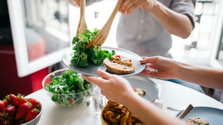 Friends enjoying lunch