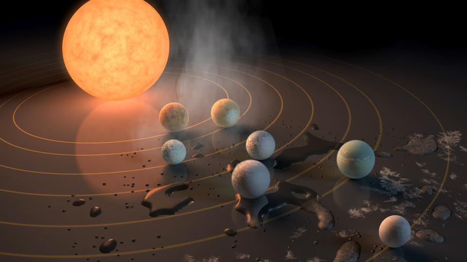 So könnte das Planetensystems von Trappist-1 aussehen