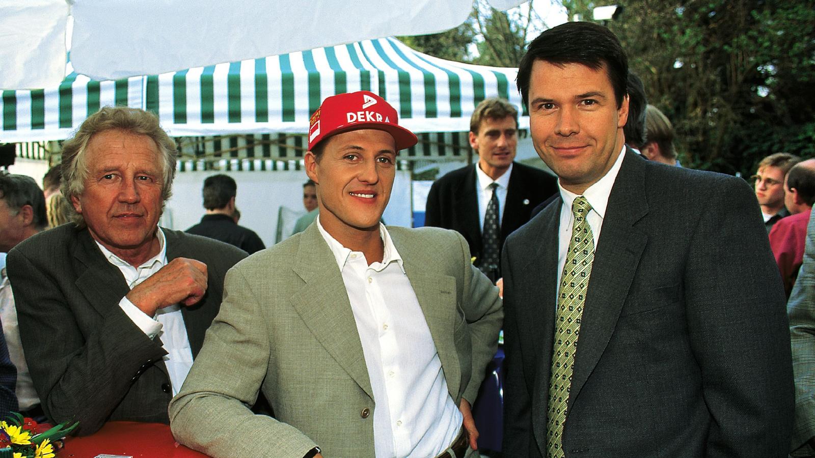 Peter Kloeppel 1996 mit Michael Schumacher.