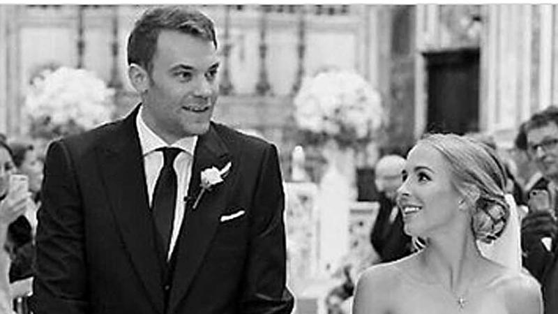 Manuel Neuer und Nina bei ihrer Hochzeit in Italien 2018.