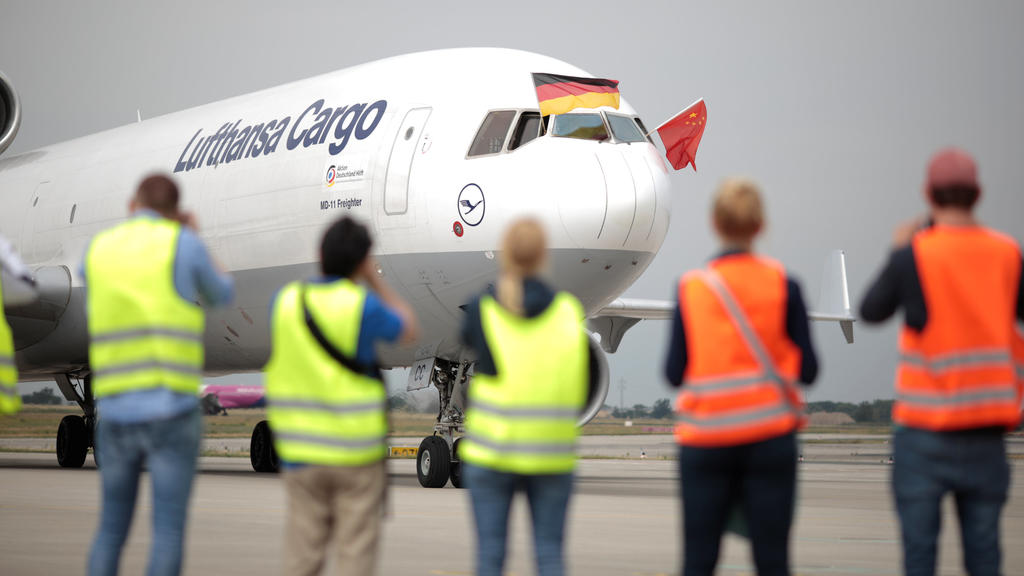 An airplane carrying Meng Meng and Jiao Qing, two panda bears, arrives at the Berlin airport in Berlin, Germany, June 24, 2017. REUTERS/Axel Schmidt