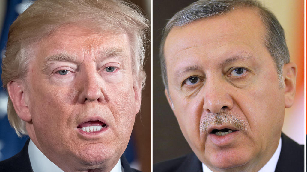 Die Bildkombo zeigt den US-Präsidenten Donald Trump und den türkischen Präsident Recep Tayyip Erdogan.