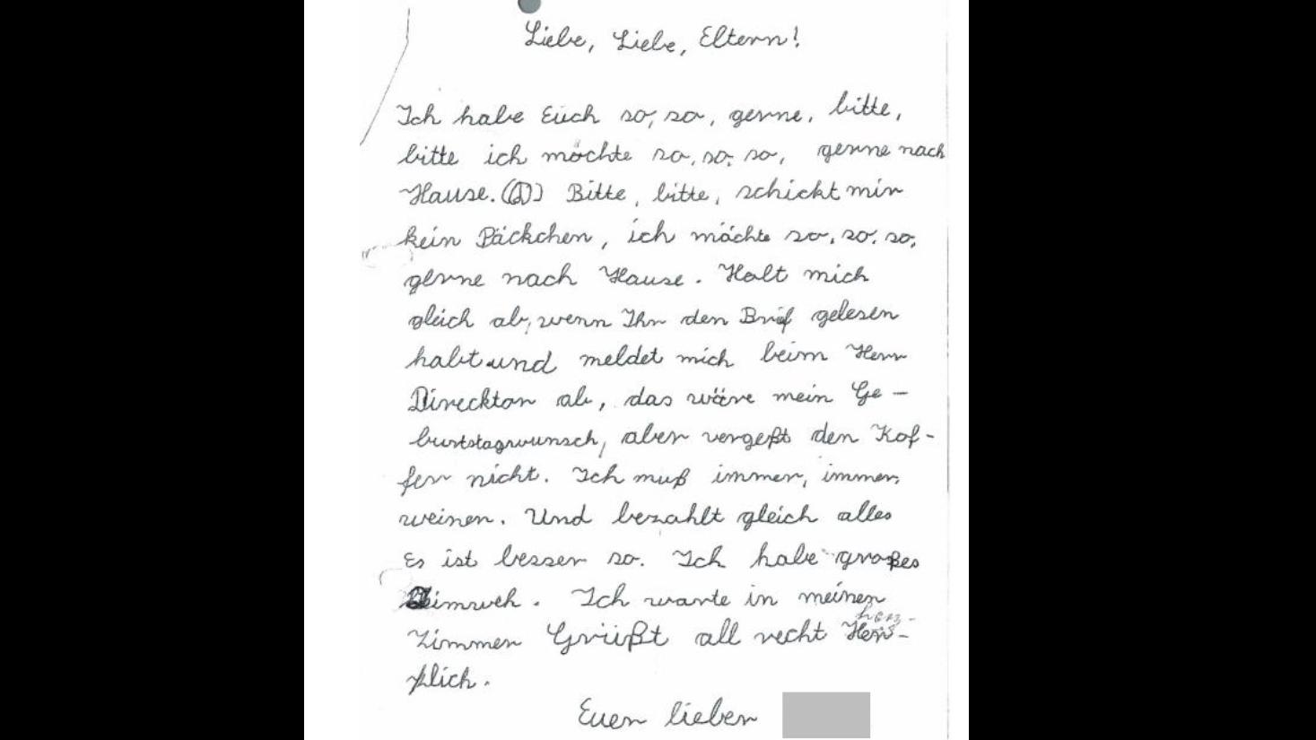 Regensburger Domspatzen: Ein Brief eines Vorschülers.