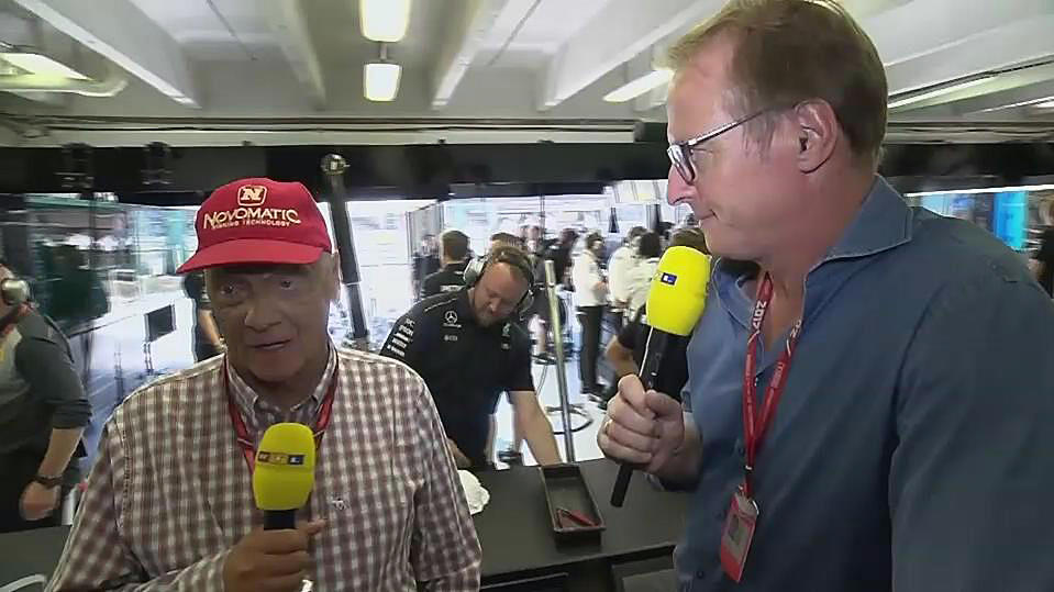Niki Lauda und Florian König im Gespräch vor dem Qualifiying zum GP von Ungarn