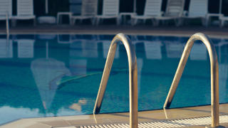 Pool handrails view