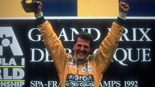 Michael Schumacher (Deutschland / Benetton Ford) bejubelt seinen ersten Formel 1 Sieg beim GP von Belgien 1992Michael Schumacher Germany Benetton Ford cheered his first Formula 1 Victory the GP from Belgium 1992  