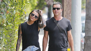 Gavin Rossdale and his new girlfriend Sophia Thomalla are out and about in Kinney Venice, Los Angeles. 