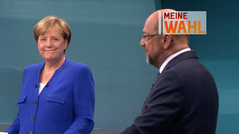 Angela Merkel und Marin Schulz trafen beim TV-Duell erstmals direkt aufeinander.