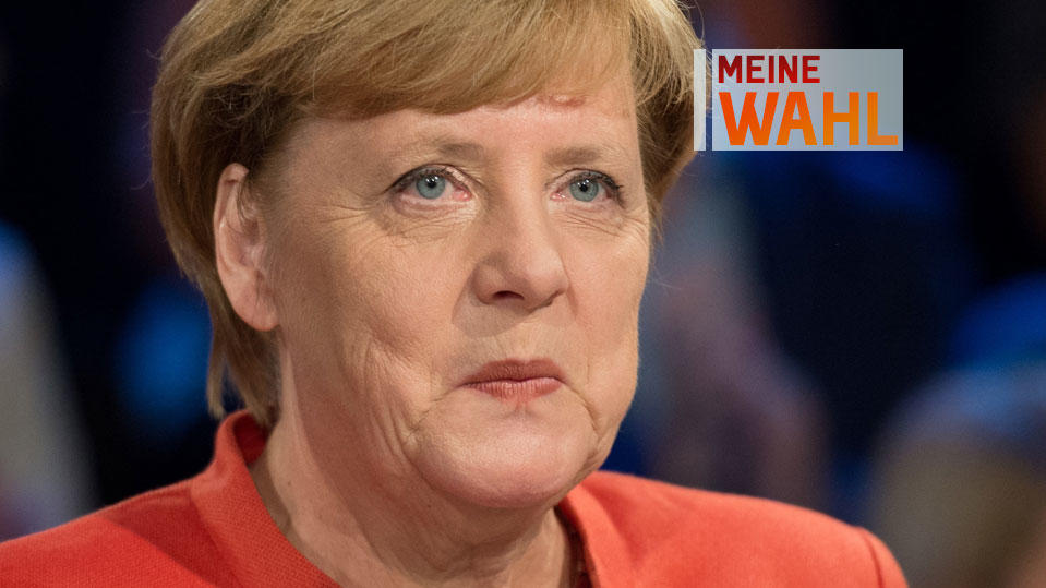Bundeskanzlerin Angela Merkel (CDU) bei der Wahlarena der ARD.