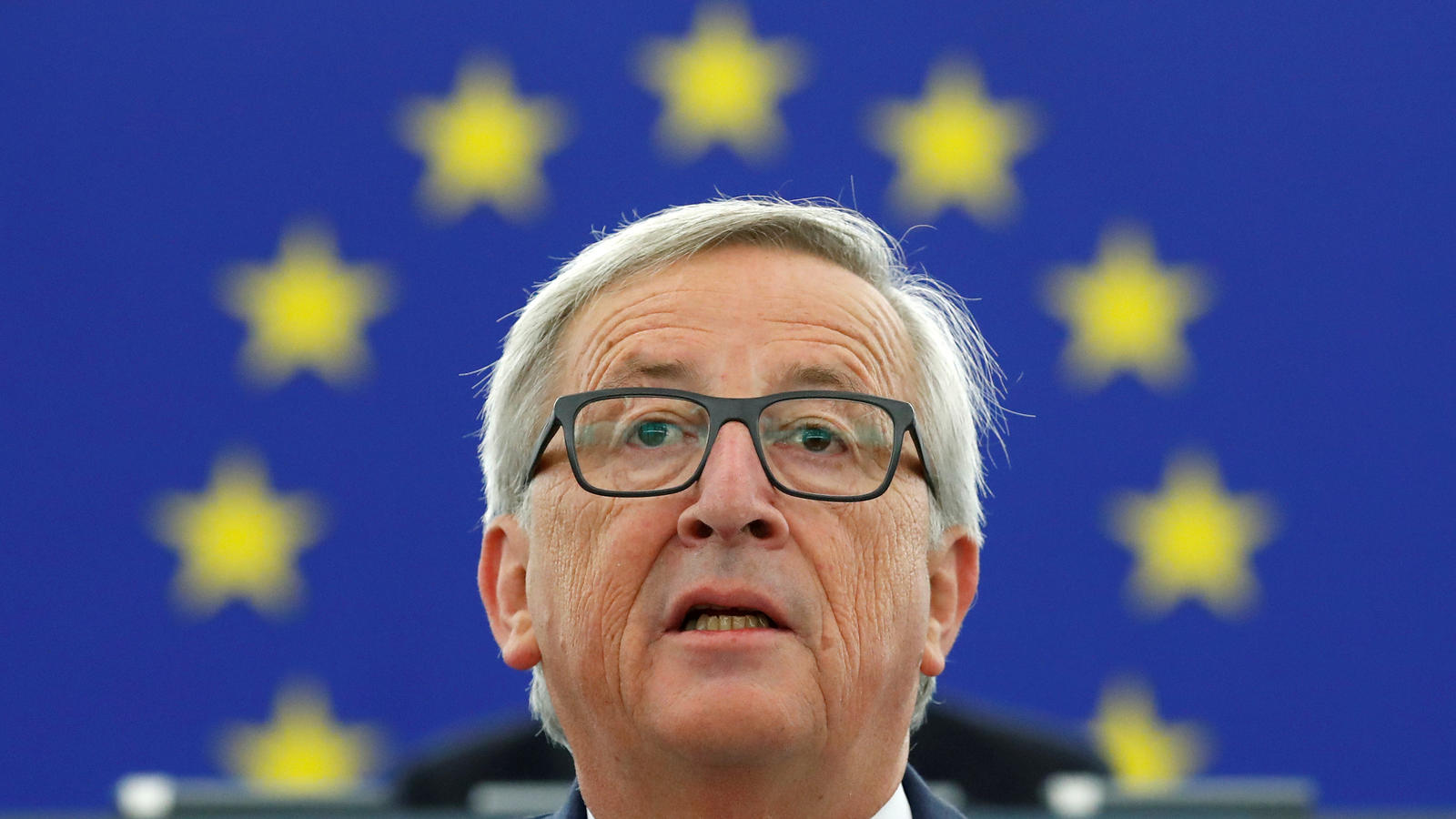 European Commission President Juncker addresses the European Parliament during a debate on The State of the European Union in Strasbourg