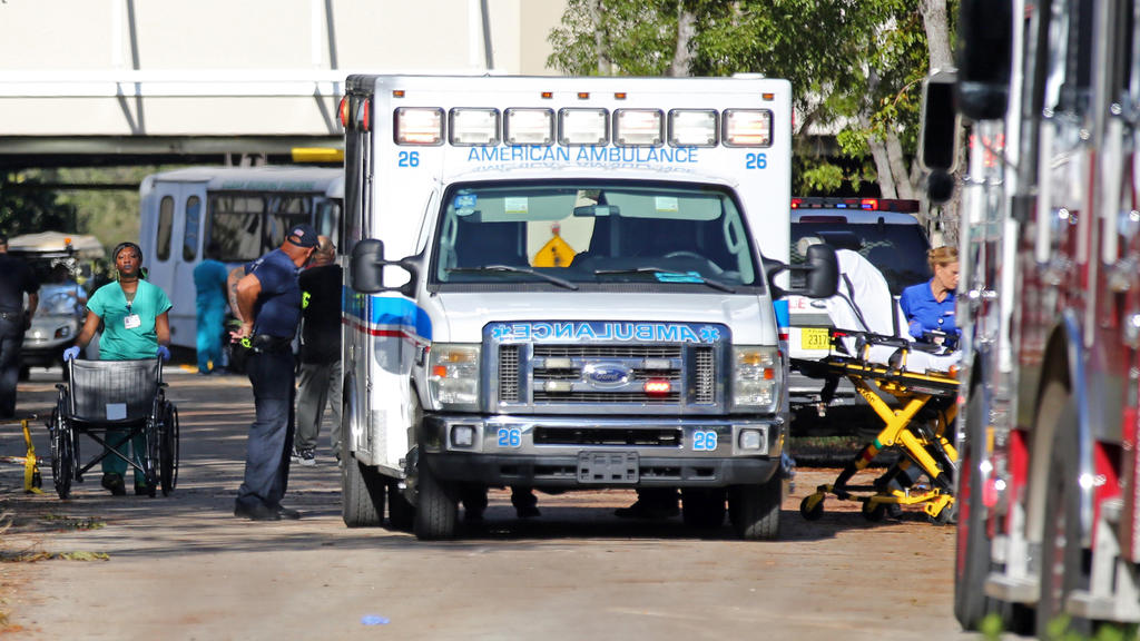 Patients are evacuated at The Rehabilitation Center at Hollywood Hills on Wednesday, September 13, 2017 in Hollywood Hills, FL, USA. September 13, 2017. Eight people at a Florida nursing home that was left without power for days after Hurricane Irma