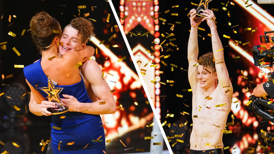 "Das Supertalent 2017": Kandidat Lucas Fischer bekommt den Goldenen Buzzer von Jurorin Nazan Eckes.
