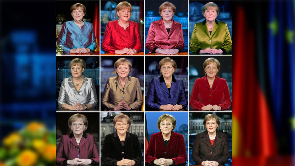 Bundeskanzlerin Angela Merkel bei ihren vergangenen 12 Neujahrsansprachen