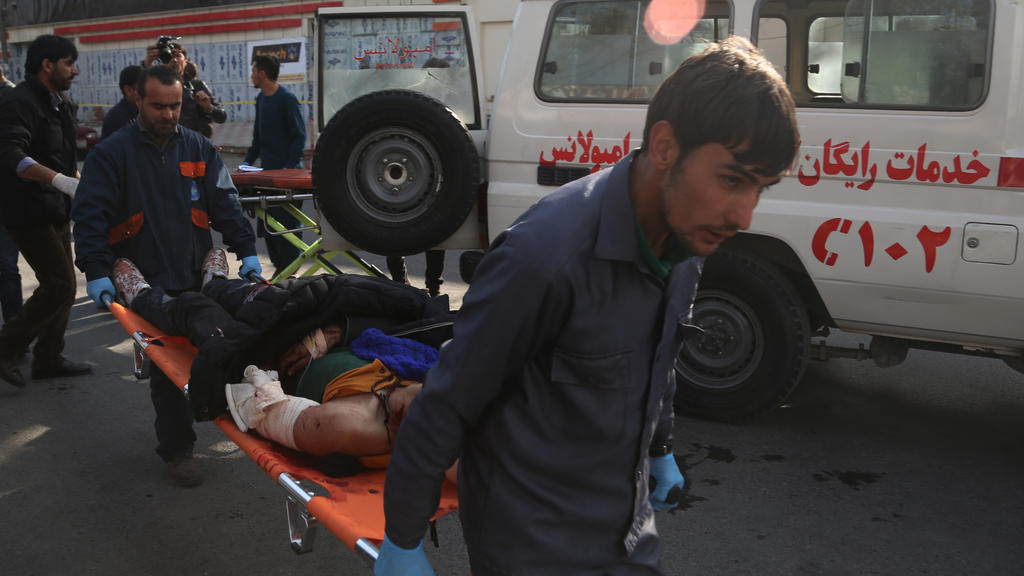 Verletzte in Kabul nach Talibananschlag vom 27. Januar 2018