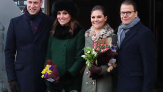 The Duke and Duchess of Cambridge, accompanied by Crown Princess Victoria and Prince Daniel, meet the Swedish public during a walk about in Stockholm.Featuring: Catherine Duchess of Cambridge, Catherine Middleton, Kate Middleton, Prince William, Duke of Cambridge, Crown Princess Victoria, Prince DanielWhere: Stockholm, SwedenWhen: 30 Jan 2018Credit: John Rainford/WENN.com