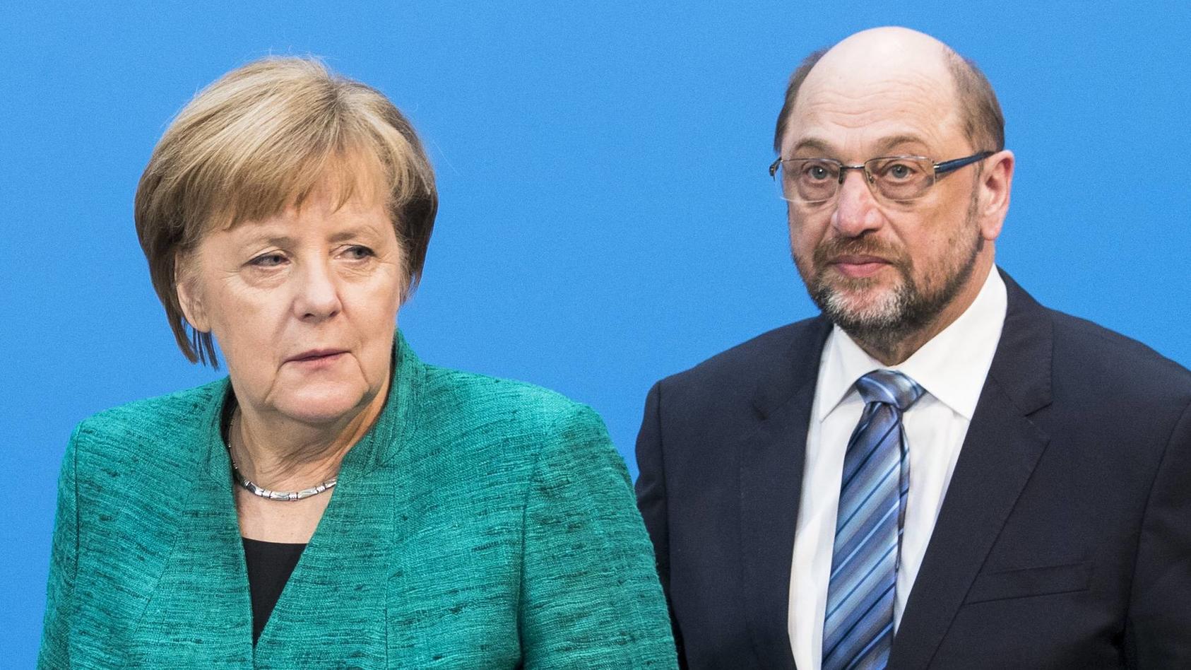 Angela Merkel und Martin Schulz 