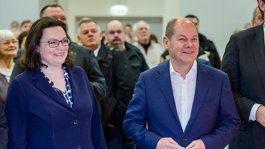 Andrea Nahles, SPD-Bundestagsfraktionsvorsitzende und Olaf Scholz, kommissarischer SPD-Parteivorsitzender