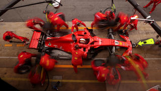 F1 Formula One - Formula One Test Session - Circuit de Barcelona-Catalunya, Montmelo, Spain - March 1, 2018   Sebastian Vettel of Ferrari in the pits during testing   REUTERS/Albert Gea