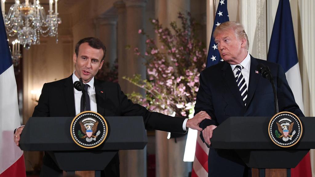 Trump und Macron Verhandlungen über Iran-Abkommen stagnieren. 