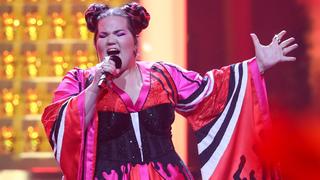 LISBON, PORTUGAL - MAY 12, 2018: Singer Netta Barzilai representing Israel, performs at the Grand Final of the 2018 Eurovision Song Contest at Altice Arena in Lisbon. Vyacheslav Prokofyev/TASS PUBLICATIONxINxGERxAUTxONLY TS07F4D3  