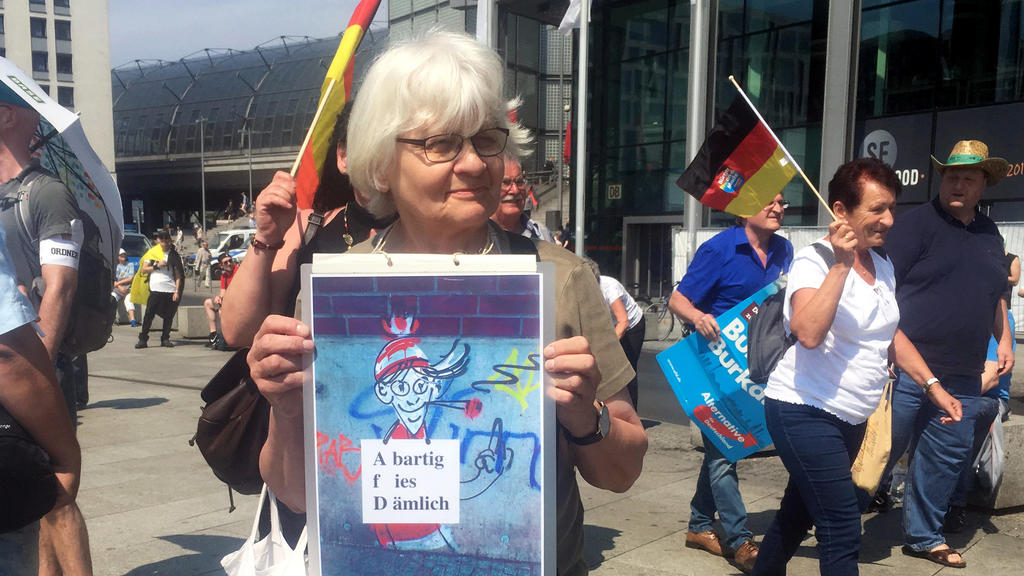Demonstrantin in Berlin