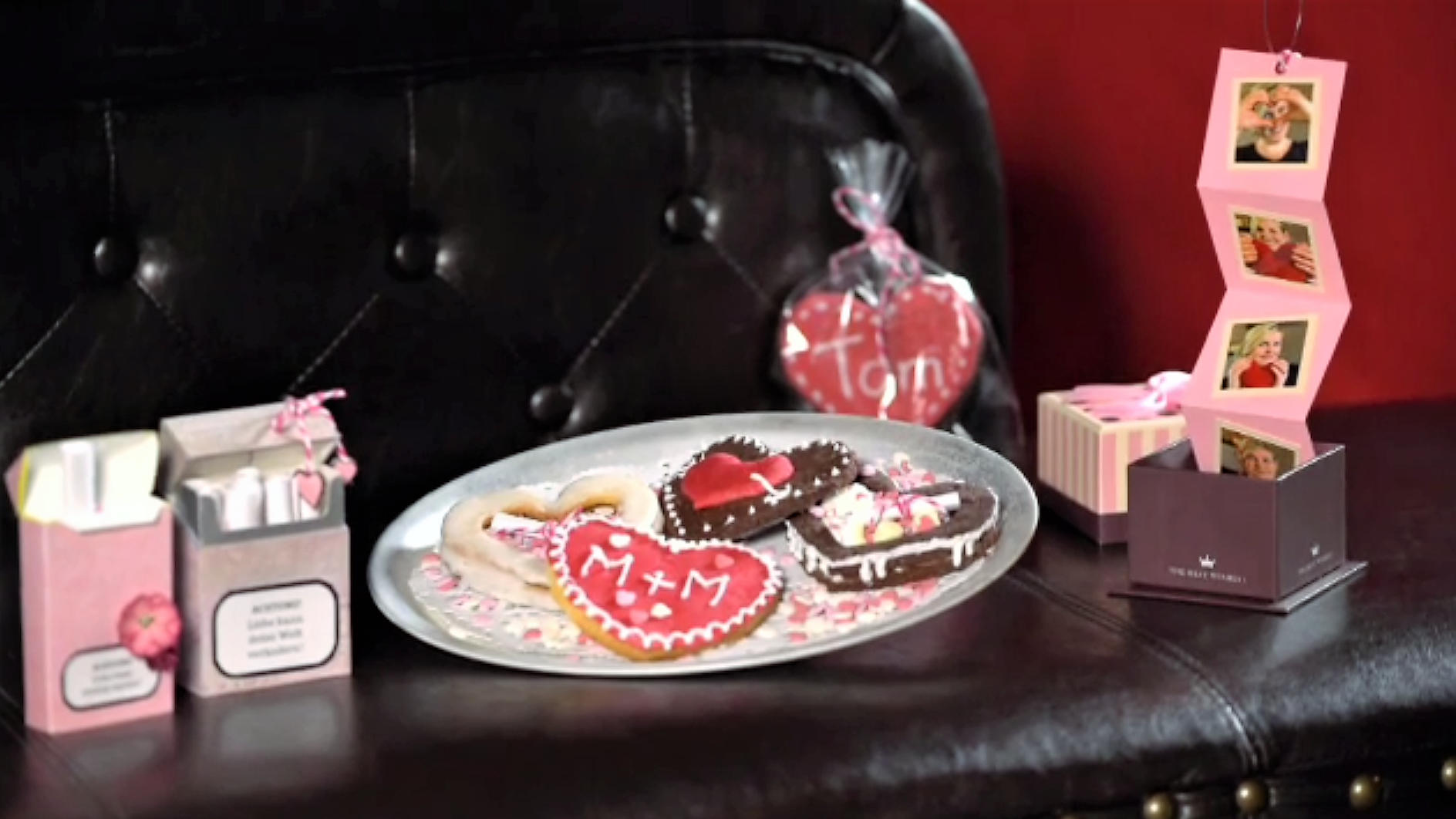 Drei süße DIY-Valentinstags-Geschenke Liebesbotschaft im Keks und mehr