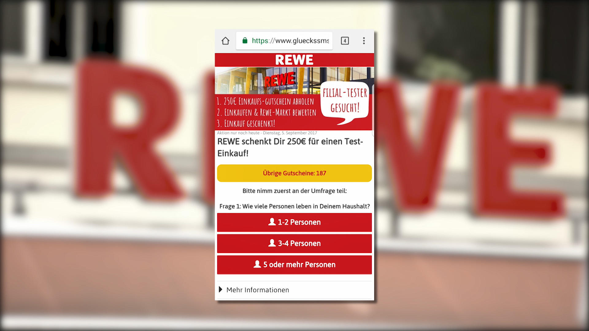 Vorsicht: Gefakter 'Rewe'-Gutschein über 250 Euro im Umlauf Fiese Abo-Falle