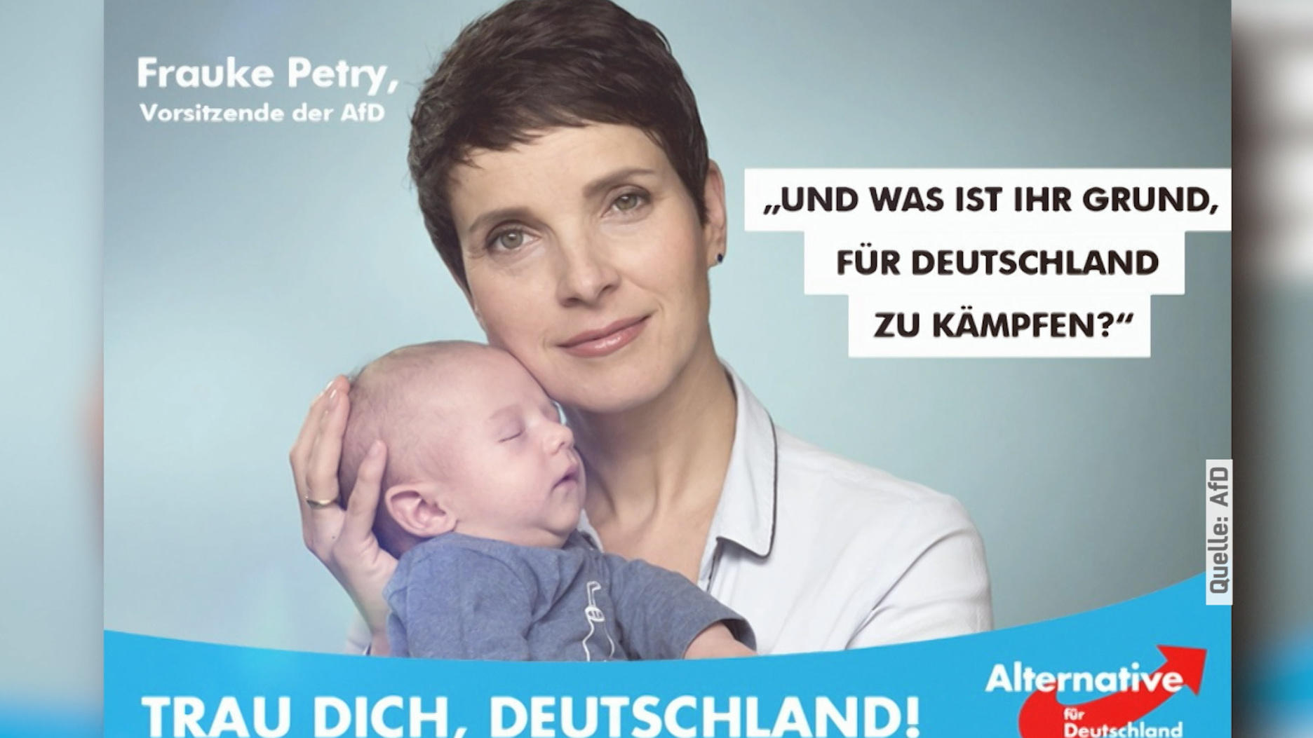 Umstrittenes Wahlplakat mit Kind Frauke Petry wirbt mit Kind auf Wahlkampfplakat