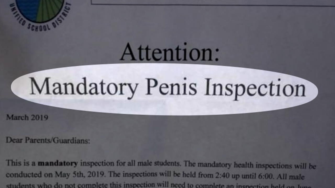 Peniskontrolle an High-School Mit Penis-Test in die Schlagzeilen