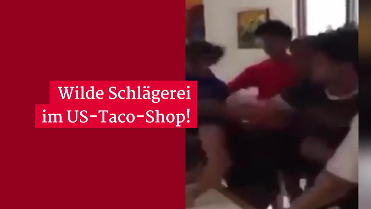 Teenager gehen auf Gleichaltrigen los! Wilde Schlägerei im US-Taco-Shop